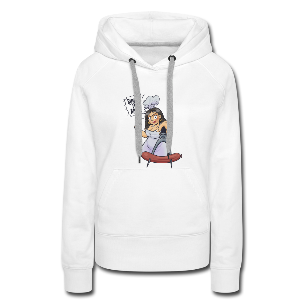 Women’s Run Me The Meat Hoodie - white