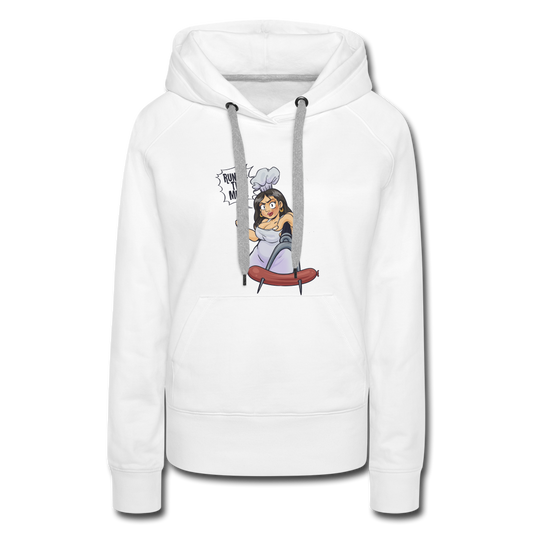 Women’s Run Me The Meat Hoodie - white